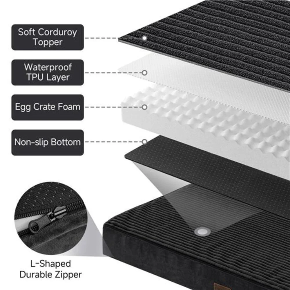 Orthopedic Large Dog Bed, Deluxe Pet Bed Crates, Waterproof 35